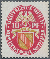 Deutsches Reich - Weimar: 1926, Nothilfe 10 Pfg.+10 Pfg. Mit Stehendem Wasserzei - Neufs