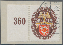 Deutsches Reich - Weimar: 1929, 50 + 40 Pf Nothilfe 'Landeswappen', Linkes Rands - Autres & Non Classés