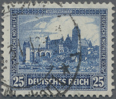 Deutsches Reich - Weimar: 1930, 25 + 10 Pf Blau, Nothilfe (Bauwerke I, Schloss U - Used Stamps