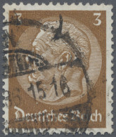 Deutsches Reich - 3. Reich: 1933, Hindenburg 3 Pfg. Braunocker Mit Wasserzeichen - Usados