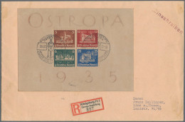 Deutsches Reich - 3. Reich: 1935, Ostropa-Block Auf R-Brief Mit R-Zettel Und Aus - Cartas & Documentos
