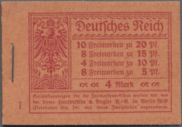 Deutsches Reich - Markenheftchen: 1920, 4 M. Germania Markenheftchen Mit ONr. 1 - Postzegelboekjes