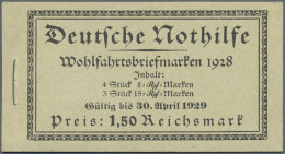 Deutsches Reich - Markenheftchen: 1928, Markenheftchen Nothilfe Wappen Mit HBl 6 - Booklets