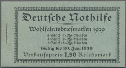 Deutsches Reich - Markenheftchen: 1929, Nothilfe-Markenheftchen Mit Heftchenblät - Markenheftchen