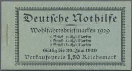 Deutsches Reich - Markenheftchen: 1929, Nothilfe-Markenheftchen Mit Heftchenblät - Carnets
