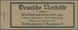 Deutsches Reich - Markenheftchen: 1930, 2 M. Nothilfe-Markenheftchen, Komplett M - Postzegelboekjes