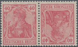 Deutsches Reich - Zusammendrucke: 1921, Germania 40 Pfg. Lilakarmin (poröser Dru - Se-Tenant