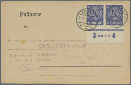 Deutsches Reich - Dienstmarken: 1921, 20 Pfg. Ultramarin Im Unterrandpaar Mit HA - Oficial