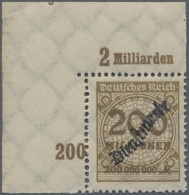 Deutsches Reich - Dienstmarken: 1923, Wertangabe Im Rosettenmuster, 200 Mio M In - Oficial