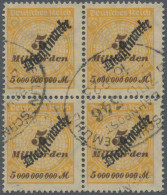 Deutsches Reich - Dienstmarken: 1923, 5 Mrd Mark Schlangenaufdruck Als Viererblo - Officials