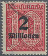 Deutsches Reich - Dienstmarken: 1923, 2 Mio. Auf 10 Pfg. Lilarot, Wasserzeichen - Oficial