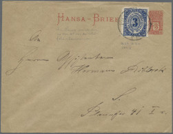 Deutsches Reich - Privatpost (Stadtpost): BERLIN - Hansa, 1886 - 3 Pf Ganzsachen - Correos Privados & Locales