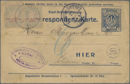 Deutsches Reich - Privatpost (Stadtpost): FÜRTH 1898, 2 Pfg Blau Ganzsachkarte ( - Correos Privados & Locales