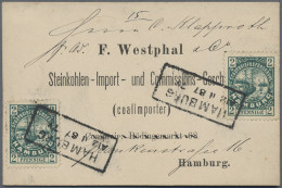 Deutsches Reich - Privatpost (Stadtpost): HAMBURG Stadtbriefbeförderung 1887, 2x - Correos Privados & Locales