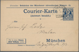 Deutsches Reich - Privatpost (Stadtpost): MÜNCHEN/Courier: 1899, 1 1/2 + 1 1/2 P - Correos Privados & Locales