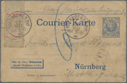 Deutsches Reich - Privatpost (Stadtpost): NÜRNBERG 1898, 1 1/2 Pfg Blau Ganzsach - Correos Privados & Locales