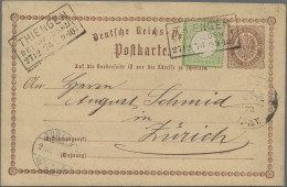 Deutsches Reich - Ganzsachen: 1874, Ganzsachenkarte 2 Kr. Mit Zusatzfrankatur 1 - Other & Unclassified