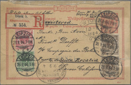Deutsches Reich - Ganzsachen: 1894, Doppelkarte Krone&Adler 10+10 Pf. Mit Beifra - Sonstige & Ohne Zuordnung