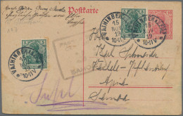 Deutsches Reich - Ganzsachen: 1919, Ganzsachenkarte 10 Pfg. Germania Mit Zusatzf - Autres & Non Classés