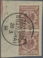 Deutsche Post In China - Vorläufer: 1891, Adler, 50 Pfg. Braunrot, Senkrechtes P - China (oficinas)