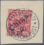 Deutsche Post In China: 1900, Futschau-Provisorium, 5 Pf Auf 10 Pfg. Lebhaftlila - China (kantoren)