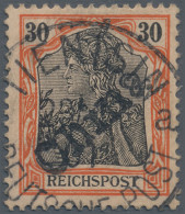 Deutsche Post In China: 1901, 30 Pfg. Reichspost, Rötlichorange/rotschwarz Mit H - Deutsche Post In China