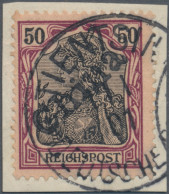 Deutsche Post In China: 1901, 50 Pfg. Reichspost, Dunkelbräunlichlila/rotschwarz - China (kantoren)