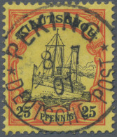 Deutsche Post In China: 1901, Petschili, Kiautschou 25 Pfg. Schiffszeichnung, Rö - Deutsche Post In China