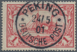 Deutsche Post In China: 1901, Petschili, Kiautschou 1 M Schiffszeichnung (dunkel - Deutsche Post In China