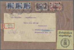 Deutsche Post In China: 1912 (18.12), Senkrechter Dreierstreifen 10 C. ½ Dollar - Deutsche Post In China