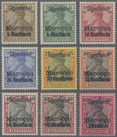 Deutsche Post In Marokko: 1900, 3 C Bis 1 P Auf 3 - 80 Pfg Germania Reichspost, - Marokko (kantoren)