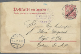 Deutsche Post In Der Türkei - Ganzsachen: 1910, Doppelkarte 10 Centimes A. 10 (P - Turquia (oficinas)
