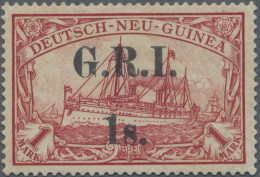 Deutsch-Neuguinea - Britische Besetzung: 1914, 1 M Kaiserjacht überdruckt G.R.I - Nouvelle-Guinée