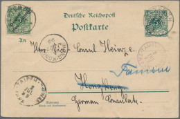 Deutsch-Neuguinea - Ganzsachen: 1899, Ganzsachenkarte 5 Pfg. Grün Mit Farb- Und - Nueva Guinea Alemana