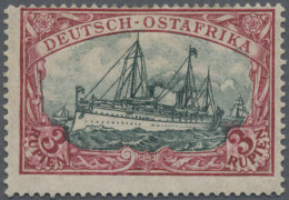 Deutsch-Ostafrika: 1905/20, Schiff Mit Wz., 3 R., Kriegsdruck, Gez. 26:17, Mitte - Afrique Orientale