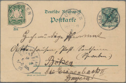 Deutsch-Ostafrika - Ganzsachen: 1899, Ganzsachenkarte 3 P. Auf 5 Pfg. Grün Bedar - Deutsch-Ostafrika