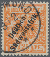 Deutsch-Südwestafrika: 1899 25 Pf. Orange Gebraucht Mit Stempel "(SWAKOP)MUND 3/ - Sud-Ouest Africain Allemand