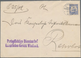 Deutsch-Südwestafrika: 1902/1914 Zwei Inlandsbelege, Mit Brief Der Doppelten Gew - África Del Sudoeste Alemana