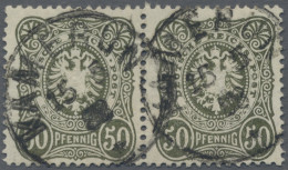 Deutsche Kolonien - Kamerun-Vorläufer: 1888 Pfennig-Ausgabe, 50 Pfg. Oliv, Waage - Camerún