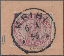 Deutsche Kolonien - Kamerun-Vorläufer: 1896, 2 Mk., Auf Paketkartenbriefstück, S - Kamerun