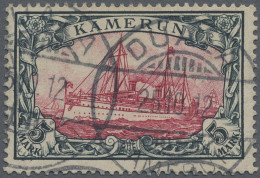 Deutsche Kolonien - Kamerun: 1900 Kaiseryacht 5 M. Grünschwarz/bräunlichkarmin, - Cameroun