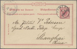 Deutsche Kolonien - Kamerun - Ganzsachen: 1900, Doppelkarte Aufdruck 10 Pfg.+10 - Cameroun