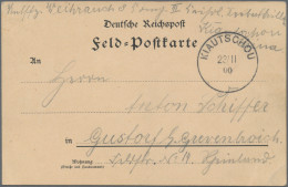 Deutsche Kolonien - Kiautschou - Besonderheiten: 1900, Feldpostkarte Mit Dem Ers - Kiautchou