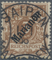 Deutsche Kolonien - Marianen: 1899, 3 Pfg. Mit Diagonalem Aufdruck, Lebhaftorang - Islas Maríanas
