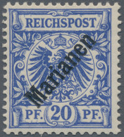 Deutsche Kolonien - Marianen: 1899, 20 Pfg. Mit Diagonalem Aufdruck, Violettultr - Islas Maríanas