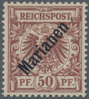 Deutsche Kolonien - Marianen: 1899, 50 Pfg. Mit Diagonalem Aufdruck, Lebhaftrötl - Marianen