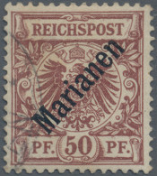 Deutsche Kolonien - Marianen: 1899, 50 Pfg. Mit Diagonalem Aufdruck, Lebhaftrötl - Mariannes