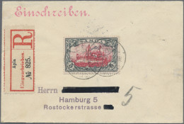Deutsche Kolonien - Samoa: 1904, Einschreibebrief Mit Der 5 M Kaiseryacht, Stemp - Samoa
