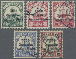 Deutsche Kolonien - Togo - Französische Besetzung: 1915 Fünf Gestempelt Werte, D - Togo