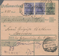 Deutsche Abstimmungsgebiete: Allenstein - Ganzsachen: 1920, 40 Pf Grün Postanwei - Other & Unclassified